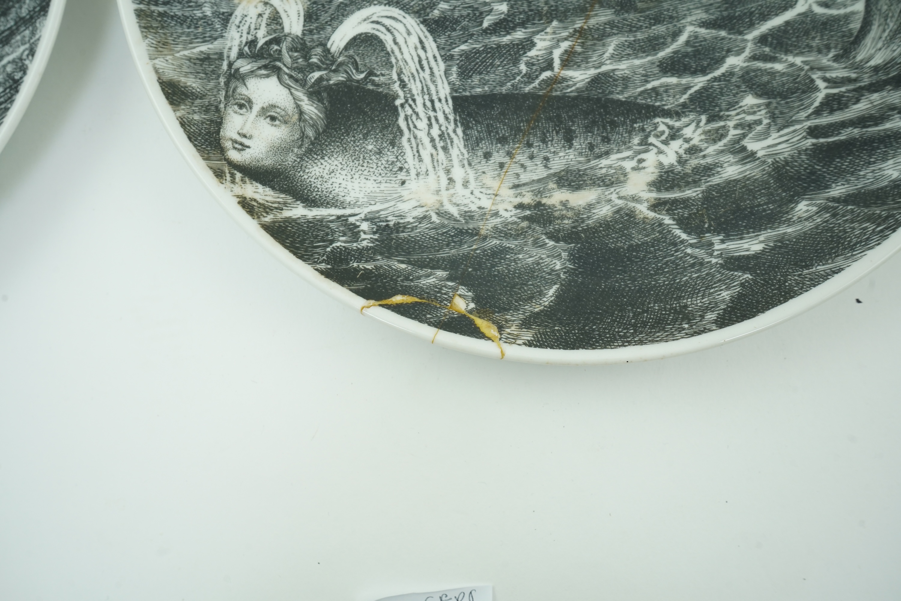 Piero Fornasetti (Italian, 1913-1988): Six ‘Sirene’ plates